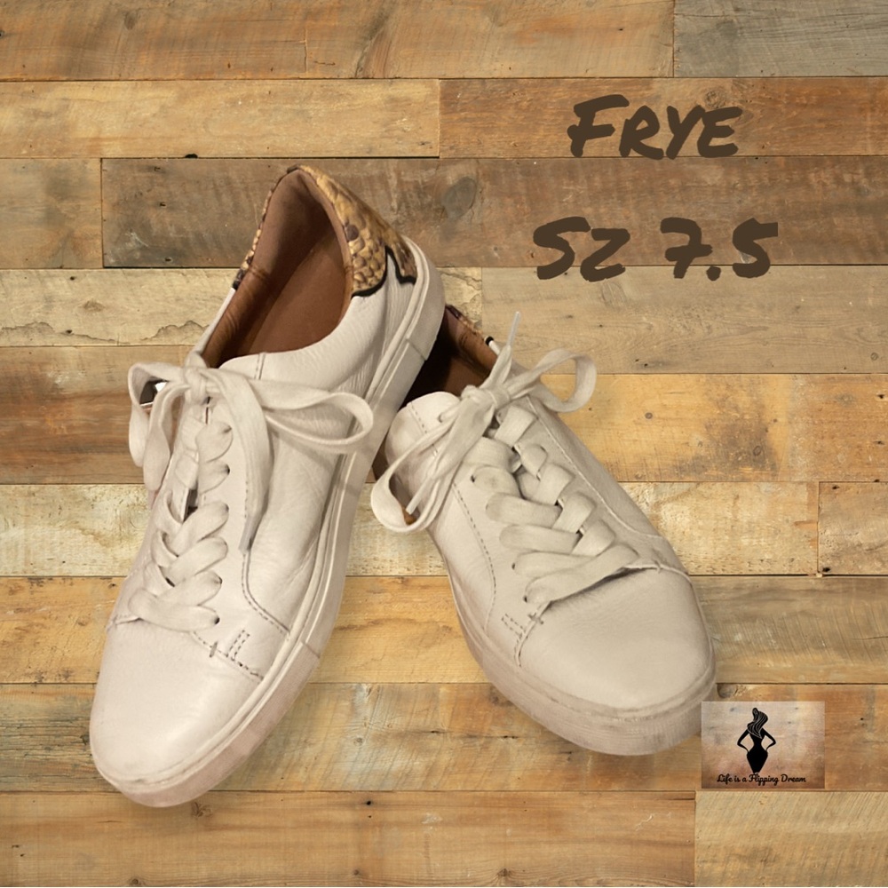 Frye Women's White Leather Sneakers Sz 7.5